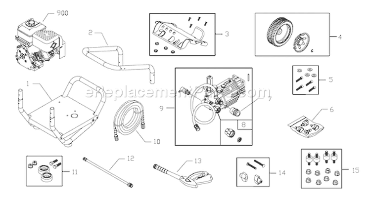 Page A Diagram and Parts List for 020274-1  Briggs and Stratton Pressure Washer